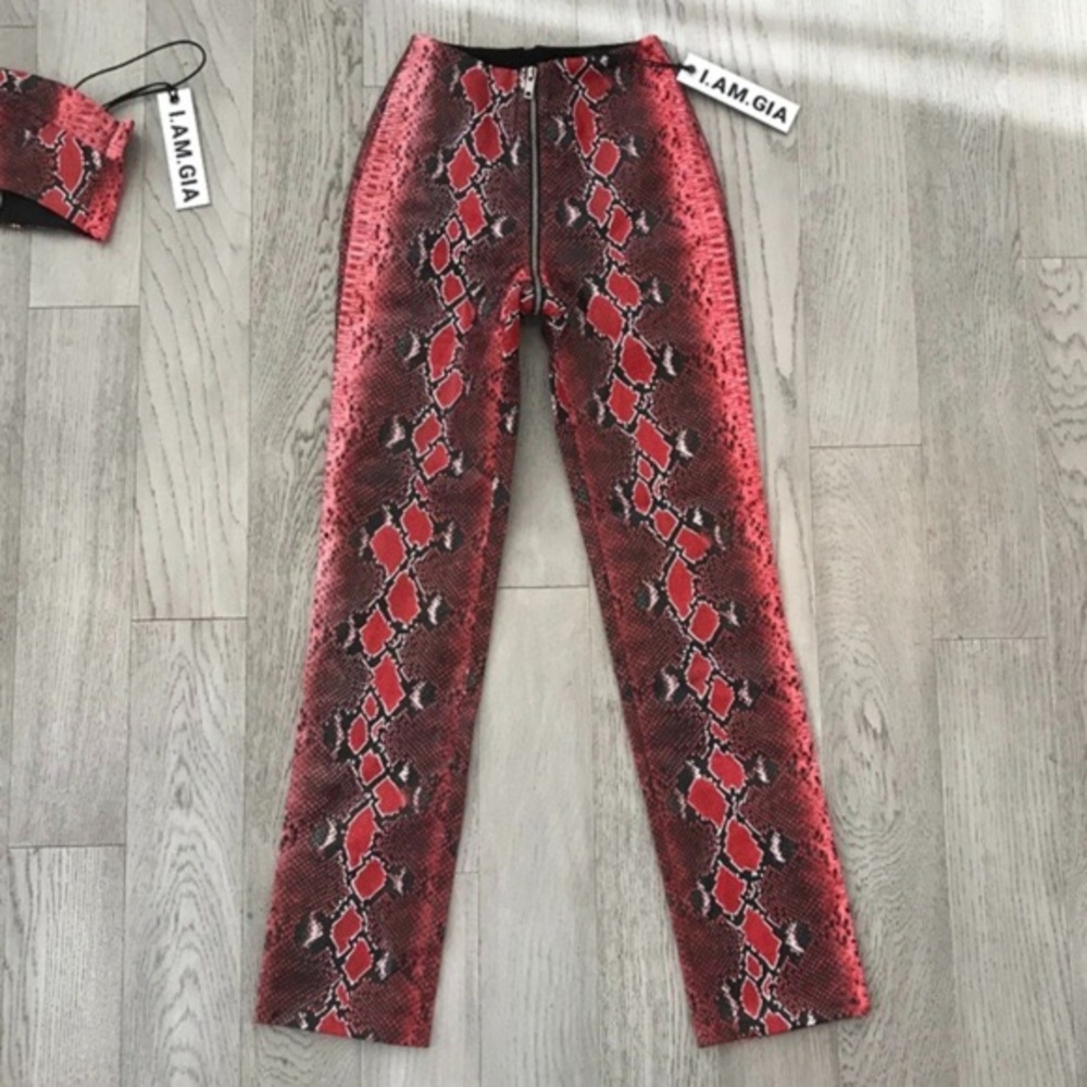 I.AM.GIA. Anet Red Snakeskin pants